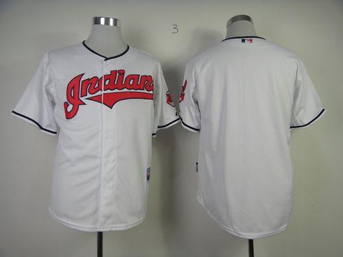 Indians Blank White Cool Base Stitched MLB Jersey